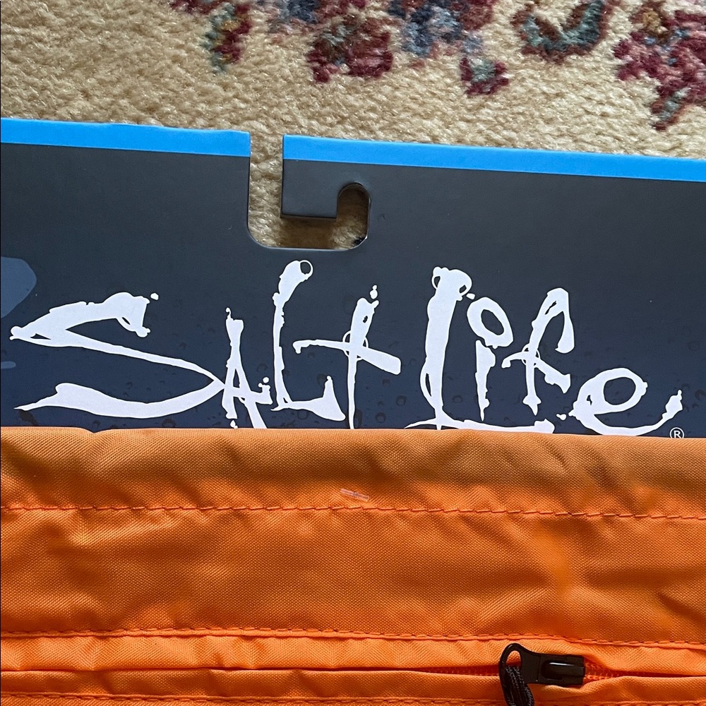 Salt Life Vibrant Orange Drawstring Backpack - Picture 2 of 7
